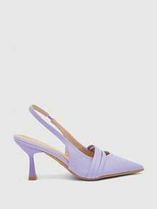CUCCOO BIZCHIC Zapatos de tacón alto con punta fina para mujer, versátiles para ir al trabajo y uso diario - Morado claro - Ver 2