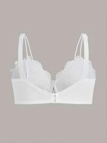 DesireSculpt Plus Size Bras & Bralettes Scallop Plain - Putih - View 2