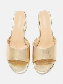 CUCCOO CURVES Plus Size Women's Simple Classic Design Bund Sandals For Christmas Wide Fit - Gold 511 - View 6