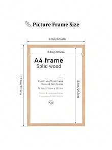 1/2/3PCS Oak Color Solid Wood Art Picture Frame Modern Minimalist Wall Hanging Decor Photo Frame With Stand For A4 30x40cm A3 Pure Wood Frame Tabletop Display Home Decoration Wall Art - Oak - View 15