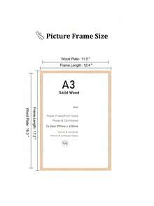 1/2/3PCS Oak Color Solid Wood Art Picture Frame Modern Minimalist Wall Hanging Decor Photo Frame With Stand For A4 30x40cm A3 Pure Wood Frame Tabletop Display Home Decoration Wall Art - Oak - View 11