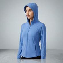 Basic Hooded Sweatshirt With Lock - Available In Various Colors - Blue - View 2