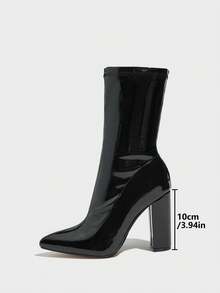Daringsoles Women's Pointed Toe Side Zipper Design Casual Comfortable Ankle Boots Valentine's Day Fall Shoes - Black - View 2