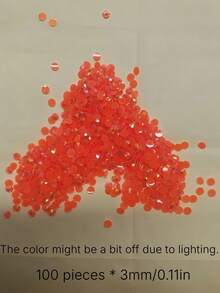 2000 piezas de 3-6mm Piedras de imitación de resina planas naranjas, gemas de gelatina redondas para hacer accesorios, zapatos, ropa, cosméticos, bolsos, decoración - Naranja - Ver 11