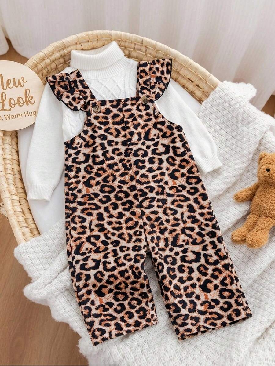 Cozy Pixies Babygirl Cute Summer Fashion Leopard Print Jumpsuit - Multicolor - View 1