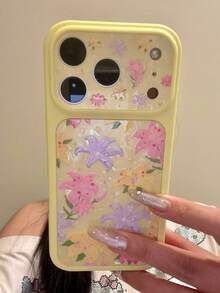 ShellaStory Casing Ponsel Motif Bunga Berwarna-warni Romantis Elegan Kompatibel dengan iPhone 17 Pro Max 17 Pro 17 16 Pro Max 16 Pro 16 15 Pro Max 15 Pro 15 14 Pro Max 14 Pro 14 Pelindung Bergaya Bunga - Kuning - View 6