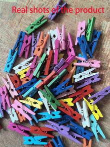 50/100/200 Pcs Colorful Artificial Wood Resin Clothespins – Colorful Mini Wooden Clothespins, Rustic Cartoon Decorative Clips, Suitable For Photo Displays, Holiday Decorations (Christmas, Thanksgiving, Graduation, Weddings) – No Batteries Required, Suitable For Diy Craftspeople...Girs Toys, Night Stand, Hanger, Pencil. Water Botle, Living Room Decor, Pen Holder, Shower Caddy, Photo Frame. Doll. Storage Box. - Multicolor - View 14