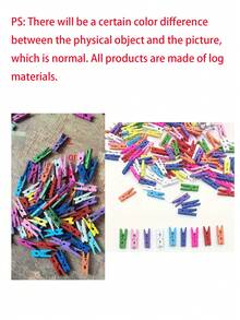 50/100/200 Pcs Colorful Artificial Wood Resin Clothespins – Colorful Mini Wooden Clothespins, Rustic Cartoon Decorative Clips, Suitable For Photo Displays, Holiday Decorations (Christmas, Thanksgiving, Graduation, Weddings) – No Batteries Required, Suitable For Diy Craftspeople...Girs Toys, Night Stand, Hanger, Pencil. Water Botle, Living Room Decor, Pen Holder, Shower Caddy, Photo Frame. Doll. Storage Box. - Multicolor - View 15