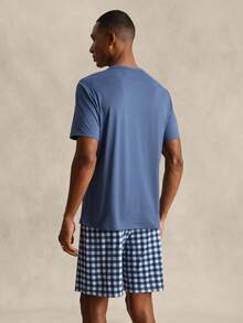 EverLounge Thin Short Sleeve Men's Casual Minimalist Loungewear Set - Blue - View 2