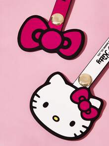 HELLO KITTY AND FRIENDS | SHEIN Cartoon Cat Print Cable Organizer Set, 2-Piece Cute Leather Cord Ties With Snap Closure, Reusable Cable Management Clips For Earphones, Charging Cables & Travel - Multicolor - View 3