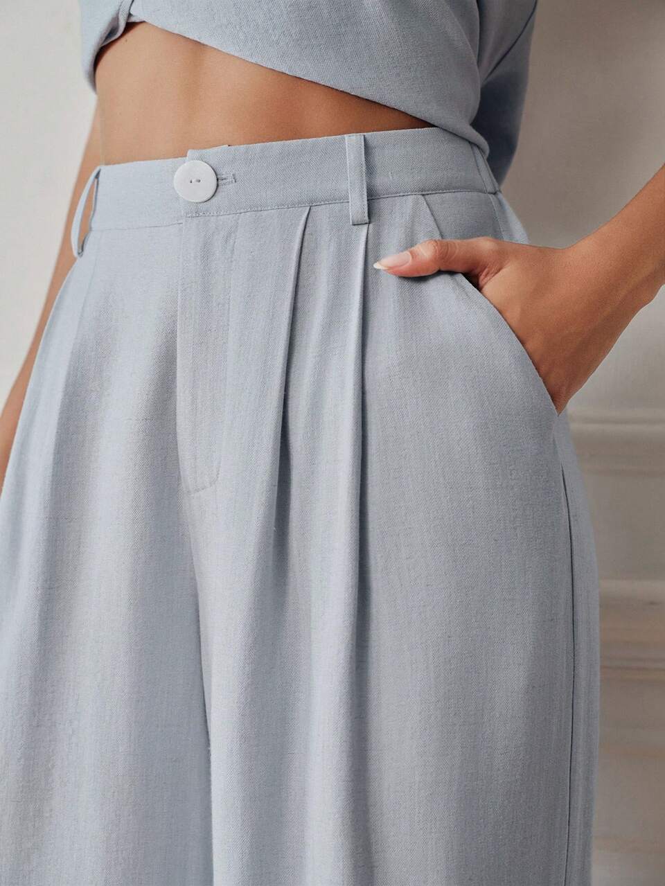 Anewsta Women's Fashion Casual Slimming Loose Straight Leg Wide Leg Long Pants
