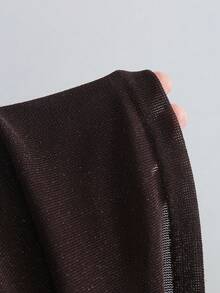 Sweetra Women's Solid Color Shiny Knot Design Elegant Halter Neck Dress - Brown - View 5