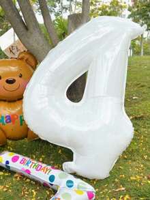 POKOJA LAND 32-Inch Large White Numbered Aluminium Foil Balloon, Birthday Celebration Party Decorations, Festival Dressing Props - multicolor - View 13