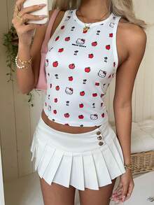 CovetEZ HELLO KITTY AND FRIENDS | SHEIN 休閒簡約圓領貼身女款背心，適合夏季 - 彩色 - 查看 5