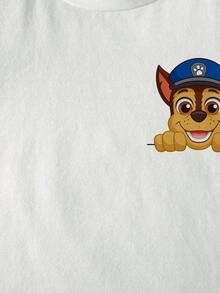 SHEIN | PAW Patrol Young Boy Crew Neck Short Sleeve Casual Versatile T-Shirt - White - View 4
