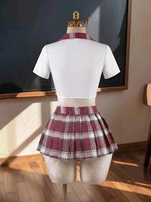 Fantasy Costume Fantasy Costume 學生角色扮演百褶裙連襪子3件套 - 彩色 - 查看 7