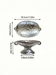 1 Buah Tempat Sabun Keramik Perak Antik dengan Pegangan Ganda dan Kaki Tinggi, Dilengkapi Lubang Pengering dan Tepi yang Ditinggikan untuk Wastafel Kamar Mandi, Meja Rias Dapur, Rak Penyimpanan Perhiasan, Cincin, Anting, Gelang, Kalung - Perak - View 9