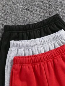 SHEIN 兒童小男孩字母印花圓領運動衫與運動長褲休閒套裝 - 彩色 - 查看 4