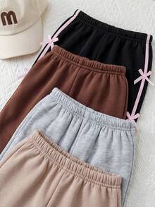 SHEIN Baby Mädchen Herbst/Winter süß lässig vielseitig Strick Thermofutter einfarbig lange Hose (Top und Hose separat erhältlich) - Verschiedenfarbig - Übersicht 7