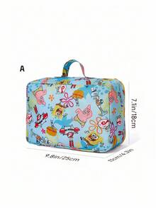 SpongeBob SquarePants | SHEIN 1pc/1set Cute Cartoon Print Polyester Travel Storage Bag, Mesh Surface, Categorized Storage, Multiple Sizes Available, Suitable For Various Bag Sizes, Great For Short Trips, Long Trips, Daily Home Organization, Suitable For Boys, Girls, Men, Women And Students - Green - View 11