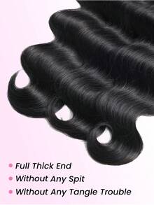 Body Wave Bundles Human Hair (18 20 22 Inch) Unprocessed Brazilian Virgin Weave 3 Bundles Human Hair Body Wave Full And Thick Remy Hair Extensions Natural Color For Women - Natural Black - View 7