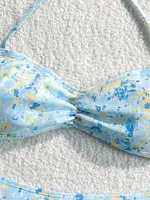 Swim Mod 花卉蕾絲可愛甜美復古休閒度假海灘海邊女款泳衣套裝 - 彩色 - 查看 7