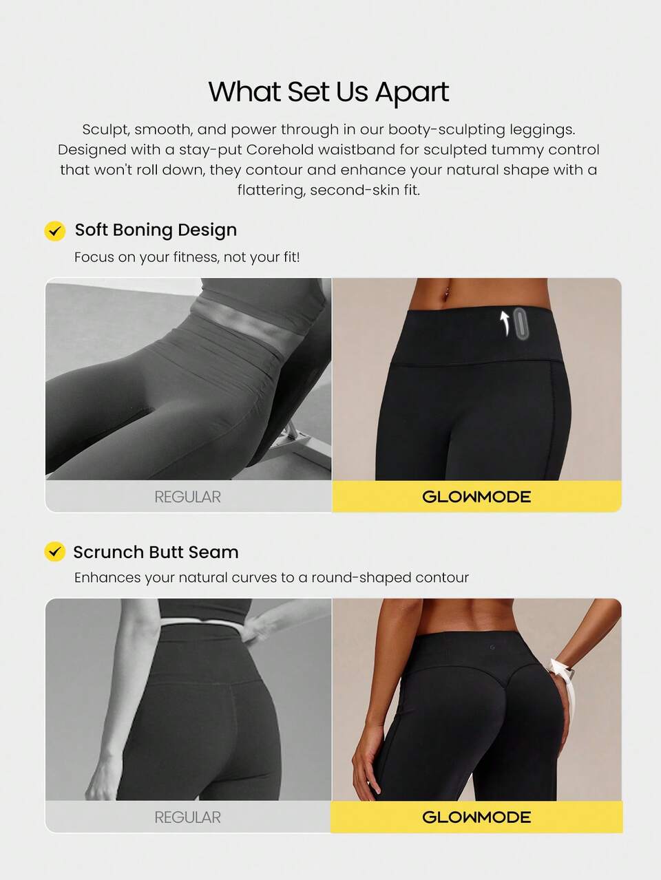 33" FeatherFit™-Air Stand Tall Tummy Control Peakbum Invisible Butt Lifting Leggings With Corehold Anti-Roll Waistband & Back Pocket Tall Active Daily