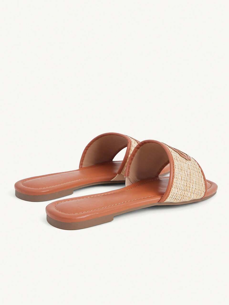 CUCCOO CHICEST Ladies Flat Bottom Square Toe Brown Casual Beach Vacation Slippers