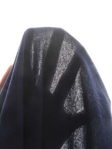 SHEIN 少女童裝休閒舒適襯衫領撞色藍白純色小馬標誌洋裝，返校公主裙 - 藍色 - 查看 9