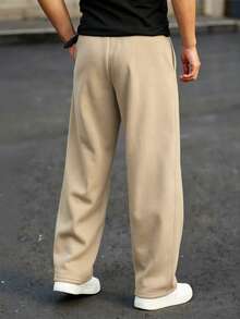 HUEFORM Men's Casual Versatile Solid Color Sports Sweatpants - Khaki - View 2