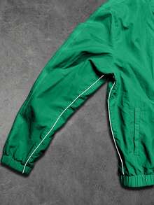 Courvante Tennis Men's Zip-Up Long Sleeve Jacket And Drawstring Waist Shorts Sports Set, Fall - Green - View 5