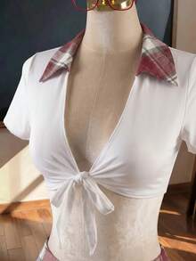 Fantasy Costume Fantasy Costume 學生角色扮演百褶裙連襪子3件套 - 彩色 - 查看 9