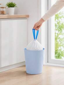60/100 túi lót khay cát mèo XL có dây rút, tương thích với khay cát tự động UBPet C20 – túi đựng chất thải mèo siêu bền cho khay tự làm sạch và khay cát truyền thống (cũng dùng được làm túi rác thông thường) - trắng - Xem 4