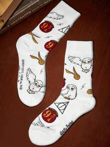 HARRY POTTER X SHEIN 1 Pair Unisex All-Season Mid-Calf Socks, Versatile For Summer And Winter - color mixing - View 2