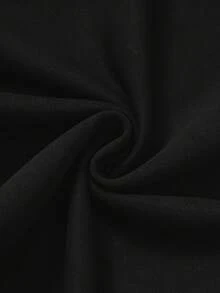 IslaSuriya 女款字母印花拉鍊連帽休閒百搭日常長袖運動衫 - 黑色 - 查看 3