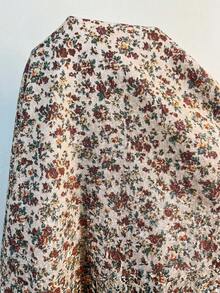 SHEIN Clasi 女款V領滿版印花休閒百搭日常穿著上衣 - 彩色 - 查看 7