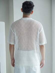 DAZY Men's Colorblock Summer Knit Top - White - View 2