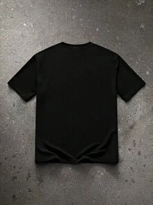 NEON BLANC 男士純色針織短袖T恤與短褲兩件套 - 黑色 - 查看 6