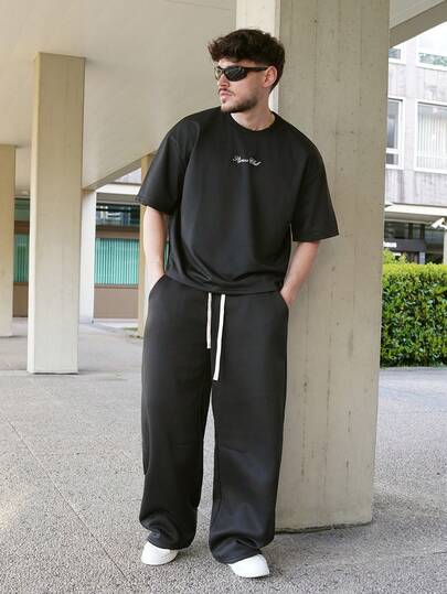 LEOGASHI LEOGASHI 男士纯色抽绳腰带口袋休闲宽松运动裤灰色运动裤宽松运动裤灰色慢跑裤男士专业俱乐部运动裤长裤运动裤男士灰色宽松运动裤，宽松裤，运动裤，慢跑裤，宽松