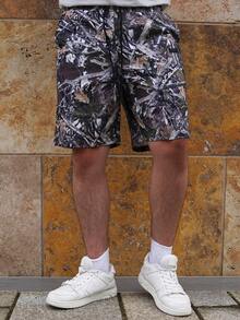 LEOGASHI LEOGASHI Men's Digital Print Loose Woven Shorts, Suitable For Summer, Streetwear Style - Multicolor - View 3
