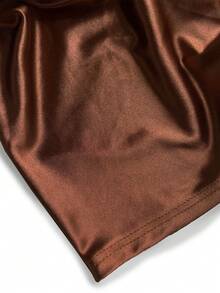 GlowEve Women's Halter Neck Backless Solid Color Ruched Criss-Cross Neckline Dress - Brown - View 6