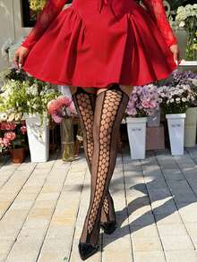 GalTyme Damen Schwarze Leggings in Großen Größen, Hoch elastischer Strickstoff, Vorne mit Cut-outs, Hinten mit vertikalem Streifendesign, Kombinierbar mit Rock, Geeignet für Party, Treffen, Ausflug - Schwarz - Übersicht 8
