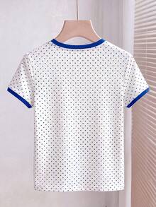 Resyla HELLO KITTY AND FRIENDS | SHEIN Tops MTO 夏季女款數位印花圖案修身圓領短袖T恤 - 彩色 - 查看 2