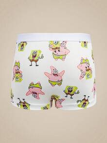 SpongeBob SquarePants | SHEIN 少女細肩帶內衣與內褲套裝 - 白色 - 查看 6