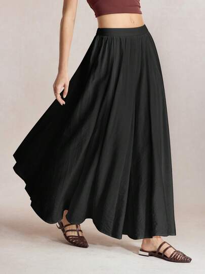 BizChic Asymmetrical Skirt, Elegant All-Match Casual Vacation Party Brunch Date Wedding Guest Independence Day Graduation Music Festival Slimming Black Autumn