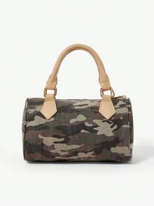 Viva Strut Ladies Camouflage Printed Handbag, Gold Lock Decoration, Fashionable Personalized Street Casual Retro Sweet And Cool Girls, Y2K, Dating Daily Shopping - camouflage - View 4
