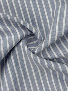 SHEIN LUNE Women's Button Striped Pocket Casual Loose Overalls - Blue - View 5