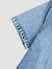 GlowEve Women's Summer Denim Effect Fitted Dress - Blue - View 4