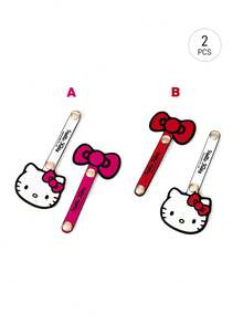 HELLO KITTY AND FRIENDS | SHEIN Cartoon Cat Print Cable Organizer Set, 2-Piece Cute Leather Cord Ties With Snap Closure, Reusable Cable Management Clips For Earphones, Charging Cables & Travel - Multicolor - View 9