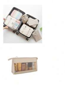 9pcs/7pcs/1pc Travel Organizer Set, Packing Cubes, Clothes Storage Bags, Toiletry Bag, Makeup Bag, Data Cable Organizer, Shoe Bag, Underwear Pouch, Garment Organizer, Suitable For Shirts, Lingerie, Clothing, Cosmetics, Lipsticks, Eyeshadow, Foundation, Brushes And Toiletries Like Toothbrush, Toothpaste, Facial Cleanser, Toner, Lotion, Cream, For Travel, Hospitalization, Packing Luggage, Dorm, School, Vacation - Multicolor - View 17